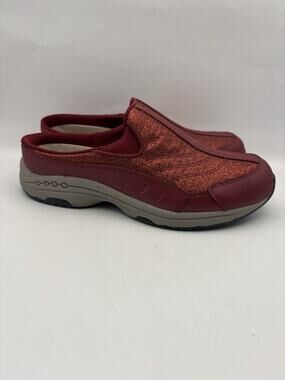 Easy Spirit Traveltime Red Glitter Clogs Women Size 7.5